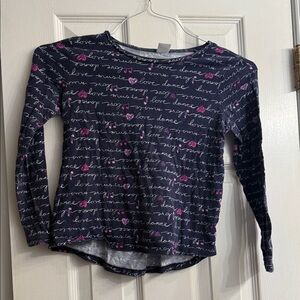 Gymboree Navy and Pink Long Sleeve Tee